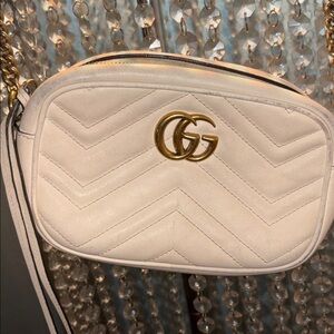 Gucci Beige Chevron Crossbody Bag